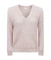 Eleventy Open-knit Sweater In White