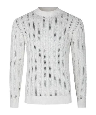 Eleventy Open-knit Sweater In White