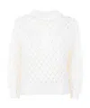 Eleventy Open-knit Crew-neck Sweater In White