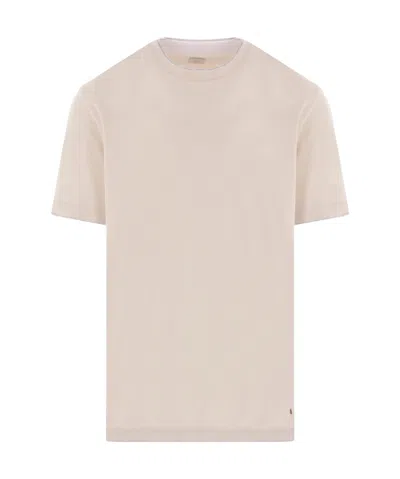 Eleventy Open-necked Black Shirt In Nude