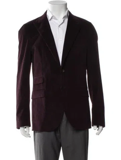 Pre-owned Eleventy Overcoat In Burgundy