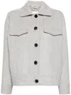 Eleventy Oversized Grey Wool And Cashmere Jacket In Gray