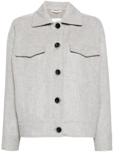 ELEVENTY OVERSIZED GREY WOOL AND CASHMERE JACKET