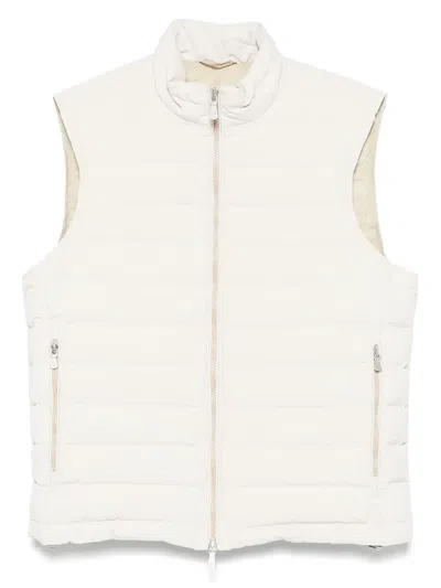 Eleventy Padded Gilet In Neutrals