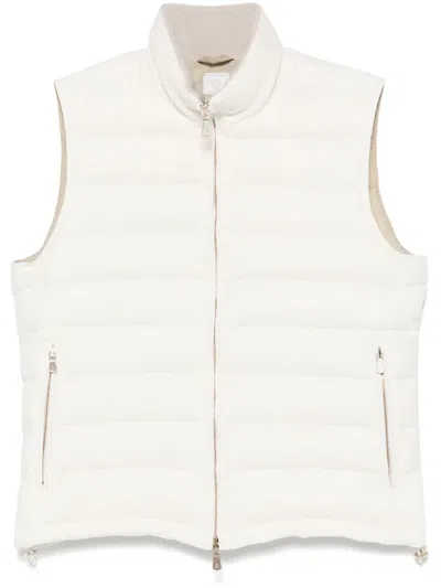 Eleventy Padded Gilet In White