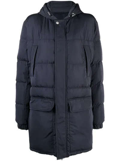 Eleventy Padded Hooded Parka Coat In Blue