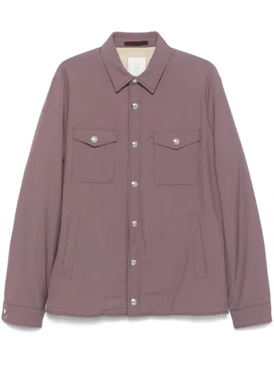 Eleventy Padded Shirt Jacket In Purple