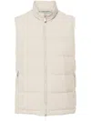 Eleventy Quilted Down Gilet In Neutrals