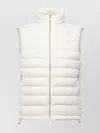 Eleventy Padded Vest With Quilted Texture And Zip In White
