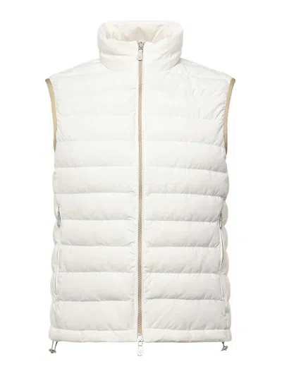 Eleventy Padded Vest With Zip In Sand