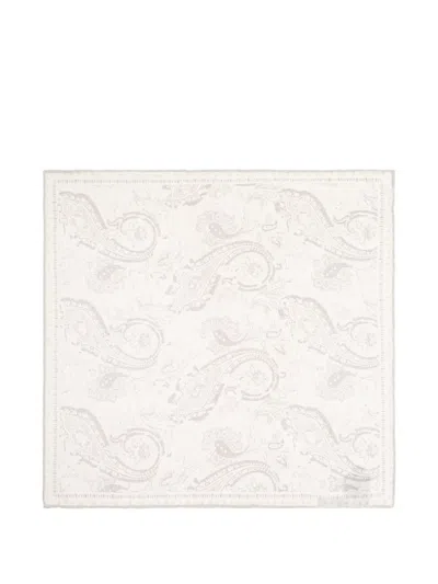 Eleventy Paisley Pocket Square In Neutral