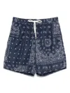 Eleventy Paisley-print Swim Shorts In Blue