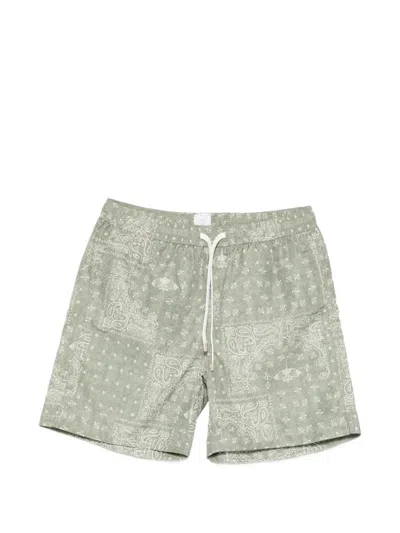 Eleventy Paisley Swim Shorts In Green