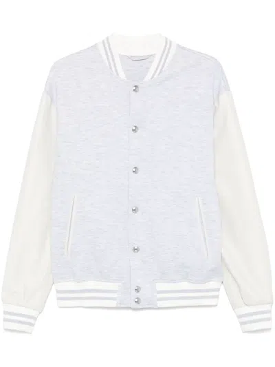 Eleventy Panelled Bomber Jacket In Grey