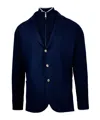 Eleventy Blue Jacket With Bib Detail In Blue