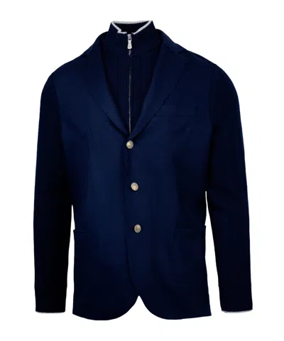 Eleventy Panelled Casual Jacket In Blue