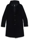 Eleventy Navy Blue Panelled Mid-length Wool Coat In Blue
