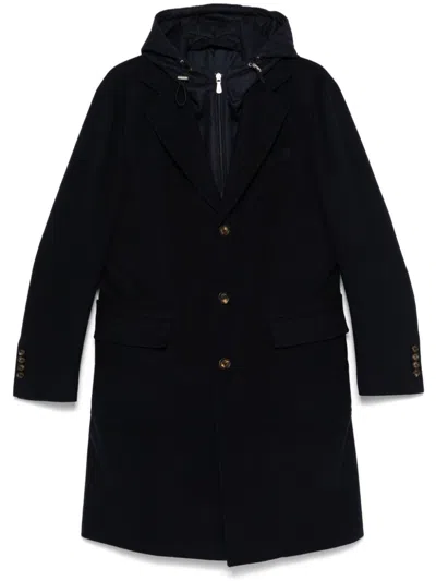 Eleventy Panelled Coat In Blue