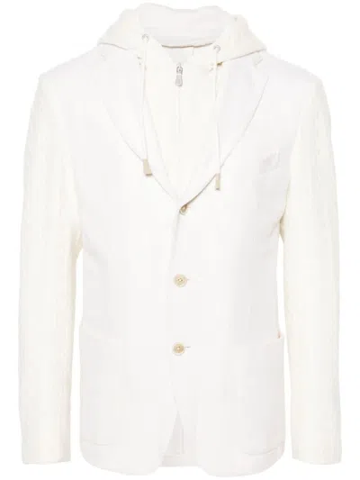 Eleventy Panelled-design Jacket In White