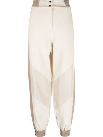 Eleventy Panelled Jersey-knit Trousers In Neutrals