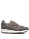 Eleventy Panelled Lace-up Trainers In Brown