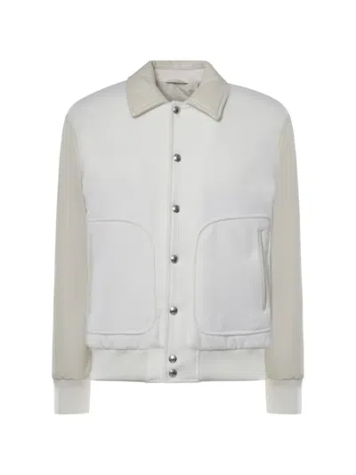 Eleventy Panelled Press-stud Jacket In White