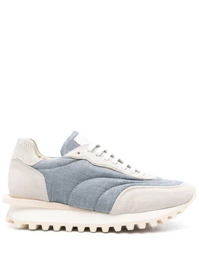 Eleventy Panelled Sneakers In Blue