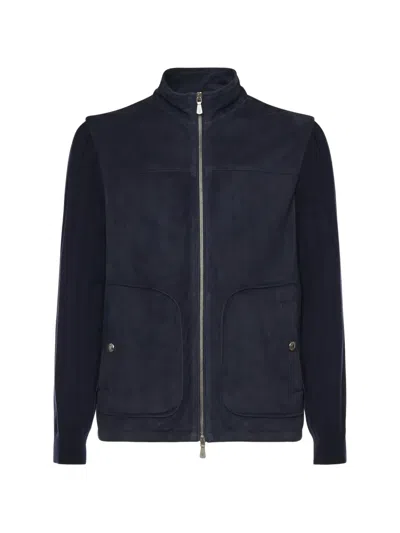 Eleventy Panelled Zip-fastening Jacket In Black