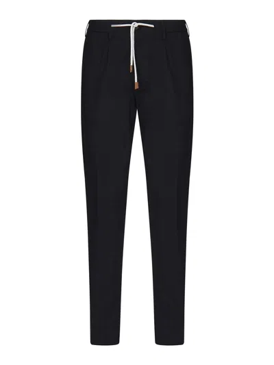 Eleventy Straight Trousers In Blue