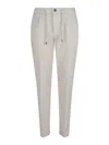 Eleventy Trousers With Back Pockets And Button Detail In Beige
