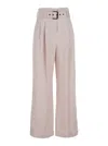Eleventy Lilac Trousers With Pleats And Waist Belt In Purple