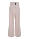 Eleventy Lilac Trousers With Pleats And Waist Belt In Violet