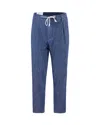 Eleventy Blue Denim Effect Jogger Trousers In 11