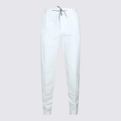 Eleventy Trousers Featuring Elastic Waistband And Pockets In White
