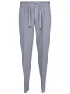 Eleventy Tailored Trousers With Drawstring Waist And Tapered Leg In Gray