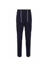 ELEVENTY BLUE TROUSERS WITH DRAWSTRING IN FRESH WOOL