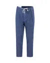 Eleventy Blue Denim Effect Jogger Trousers In Blue