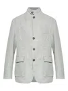 Eleventy Stand Collar Button Jacket In Gray