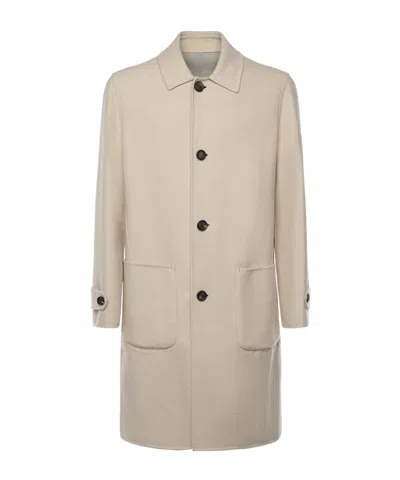 Eleventy Patch-pocket Single-breasted Coat In Neutral
