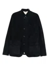 Eleventy Patch Pocket Suede Jacket In Blue