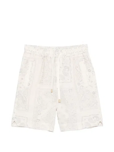 Eleventy Patterned Deck Shorts In White