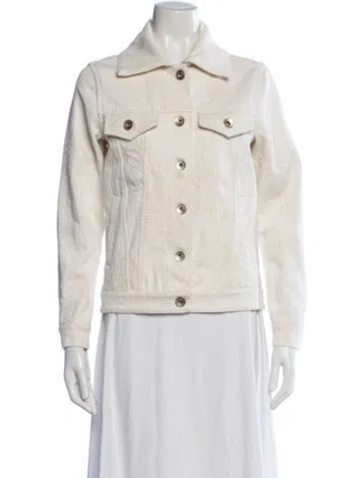 Pre-owned Eleventy Patterned Denim Jacket In Neutrals