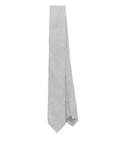 Eleventy Patterned-jacquard Tie In Grau