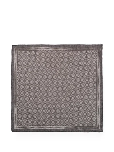 Eleventy Patterned Pocket Square In Brown