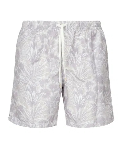 Eleventy Patterned Swim Shorts In Gray