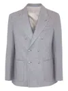 Eleventy Peak-lapel Double-breasted Jacket In Gray