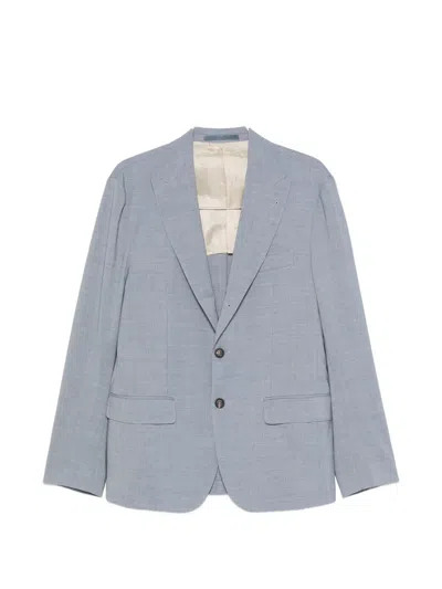 Eleventy Peak-lapels Single-breasted Suit In Blue