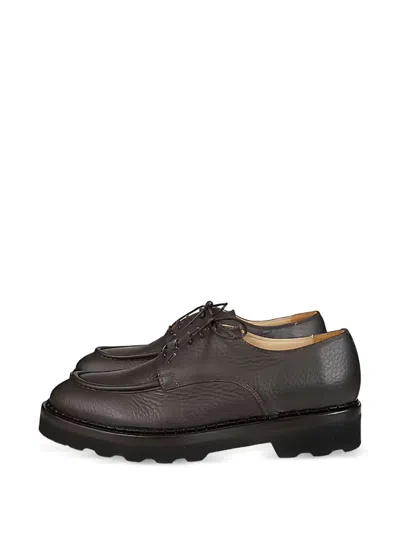 Eleventy Pebbled Leather Shoes In Brown