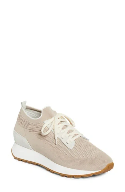 Eleventy Perforated Low Top Sneaker In Sand White