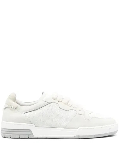 Eleventy Perforated Sneakers In White